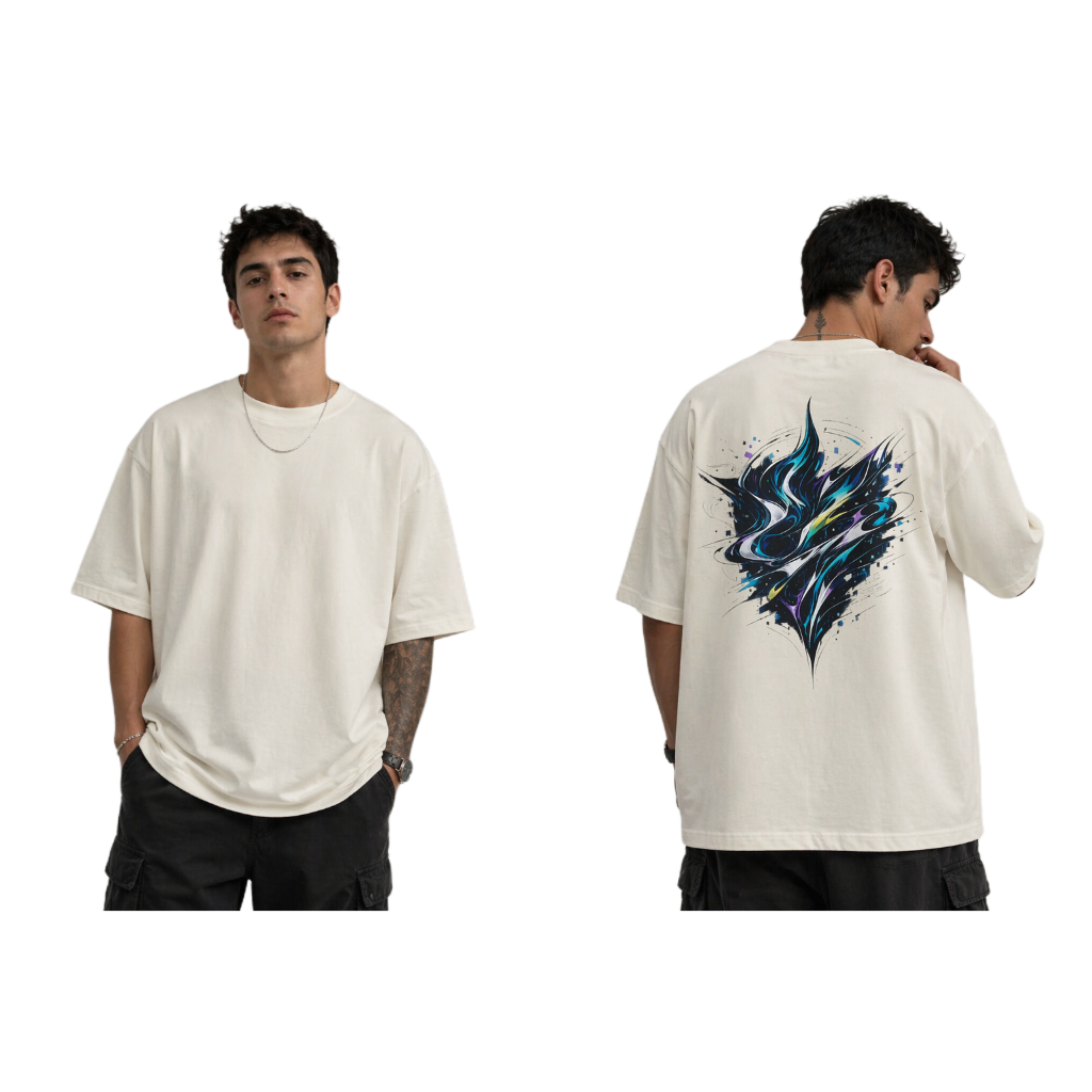Corazón Vórtice – Camiseta Oversize Arte Urbano